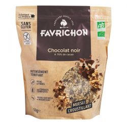 Muesli croustillant chocolat noir 450gr Favrichon dans votre magasin bio en ligne Etiketbio.eu