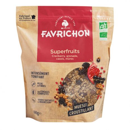 Muesli croustillant superfruits 400gr Favrichon dans votre magasin bio en ligne Etiketbio.eu Muesli croustillant superfruits 400gr Favrichon dans votre magasin bio en ligne Etiketbio.eu