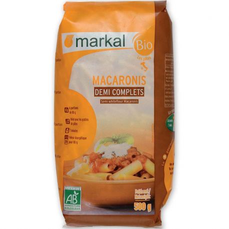 MACARONIS 1/2 COMPLETS 500G | MARKAL | Acheter sur EtiketBio.eu