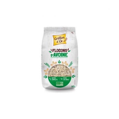 FLOCONS AVOINE GROS 500G | GRILLON D'OR | Acheter sur EtiketBio.eu