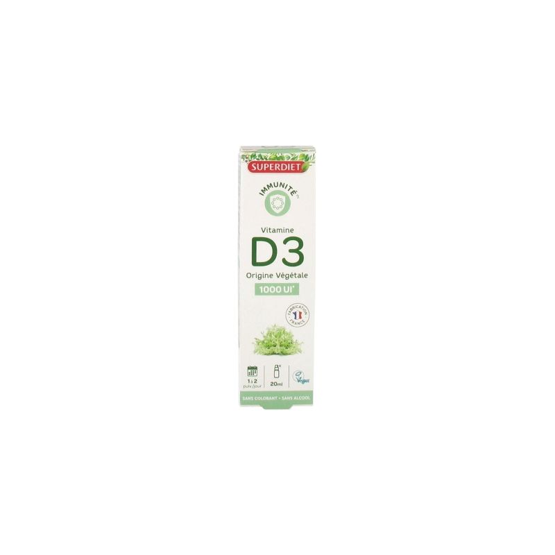 VITAMINE D3 VEGETALE 1000UI SPRAY 20ML | SUPER DIET | Acheter sur E...