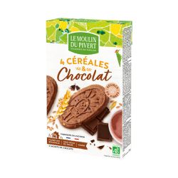Biscuits p'tit dej cereales chocolat 190g Moulin du Pivert dans votre magasin bio en ligne Etiketbio.eu