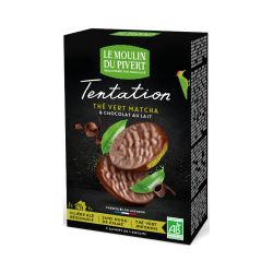 Tentation matcha chocolat lait 130g Moulin du Pivert dans votre magasin bio en ligne Etiketbio.eu