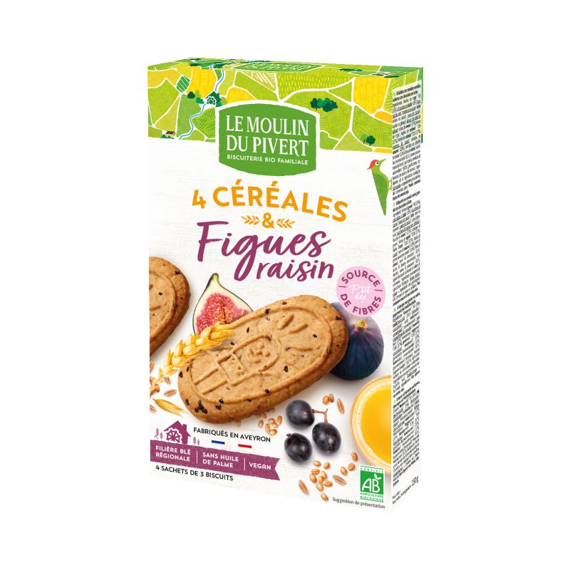 P'tit dej figues/raisins/graines 190g Moulin du Pivert  dans votre magasin bio en ligne Etiketbio.eu