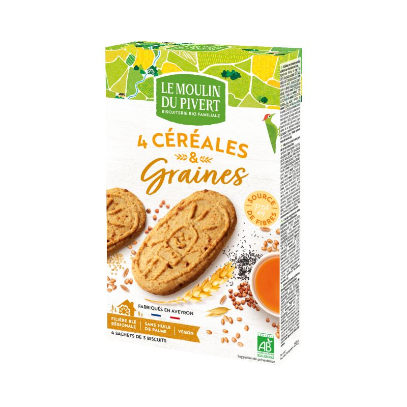 PTIT DEJ MULITCEREALES ET GRAINES 190G | MOULIN DU PIVERT | Acheter...