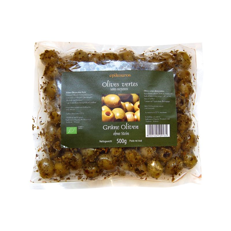 OLIVES VERTES DENOYAUTEES 500G EPIKOUROS dans votre magasin bio en ligne Etiketbio.eu OLIVES VERTES DENOYAUTEES 500G EPIKOUROS dans votre magasin bio en ligne Etiketbio.eu