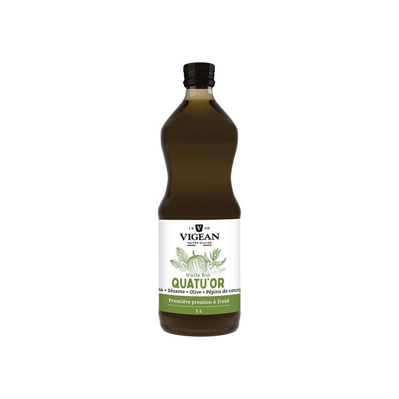 HUILE QUATUOR MELANGE 1L VIGEAN  dans votre magasin bio en ligne Etiketbio.eu