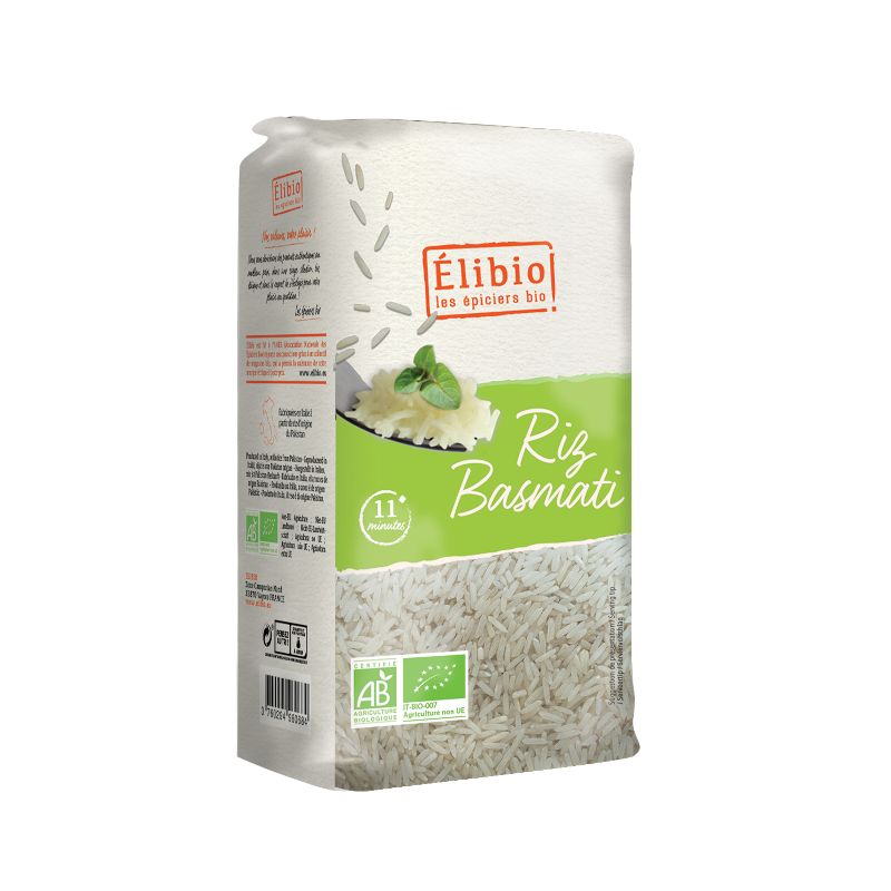 Riz basmati blanc 1kg Elibio  dans votre magasin bio en ligne Etiketbio.eu