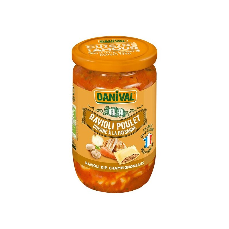 RAVIOLI AU POULET 670G | DANIVAL | Acheter sur EtiketBio.eu