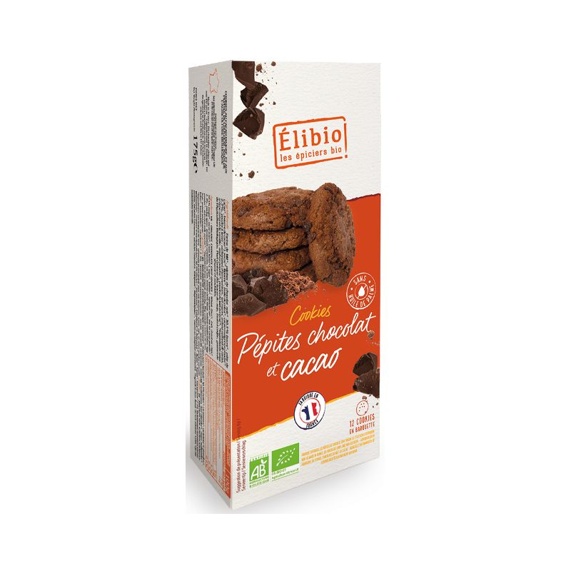 COOKIES TOUT CHOCOLAT 175G | ELIBIO | Acheter sur EtiketBio.eu