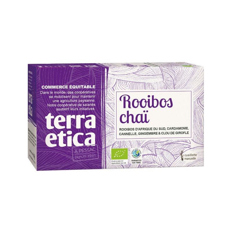 The rooibos chai x20 Terra Etica dans votre magasin bio en ligne Etiketbio.eu The rooibos chai x20 Terra Etica dans votre magasin bio en ligne Etiketbio.eu