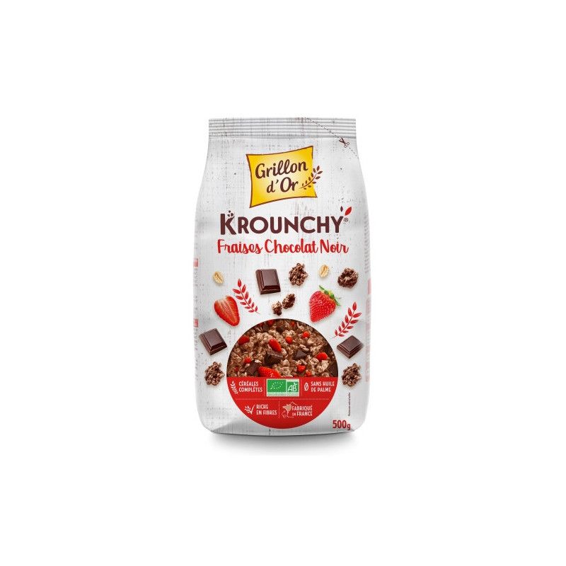 KROUNCHY FRAISE CHOCOLAT NOIR 500G | GRILLON D'OR | Acheter sur Eti...
