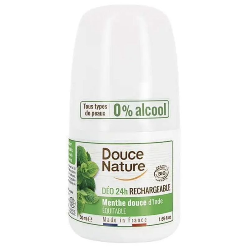 DEODORANT MENTHE RECHARGEABLE ROLL ON 50ML | DOUCE NATURE | Acheter...