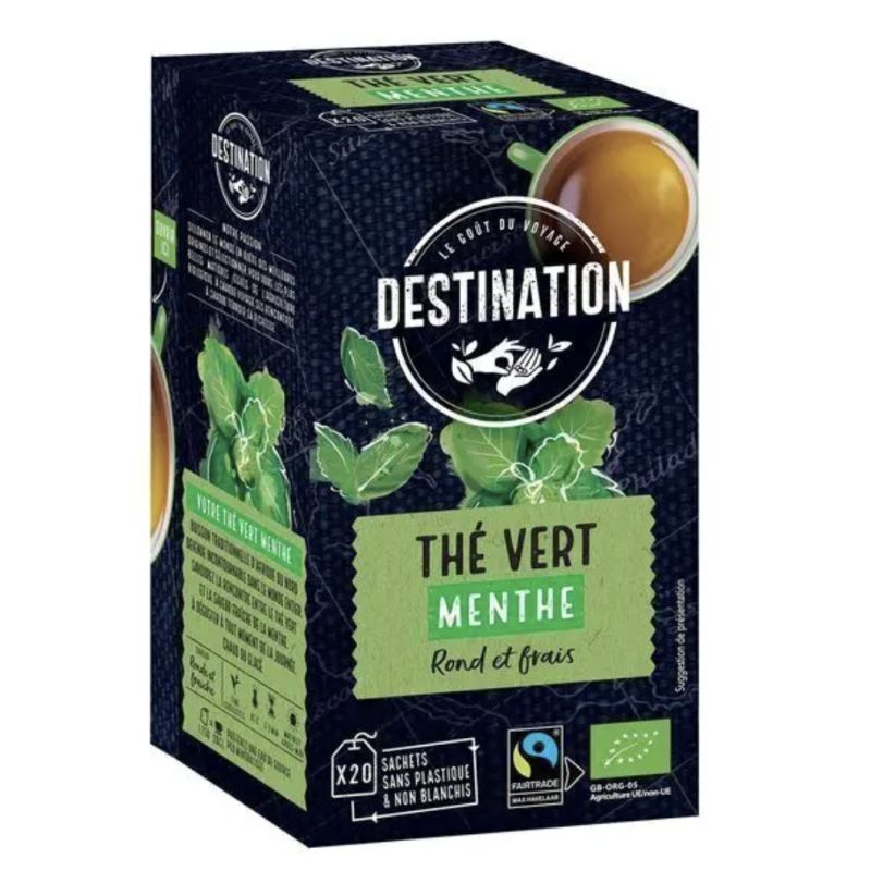 THE VERT MENTHE 20X1.75GR SACHETS DESTINATION dans votre magasin bio en ligne Etiketbio.eu THE VERT MENTHE 20X1.75GR SACHETS DESTINATION dans votre magasin bio en ligne Etiketbio.eu