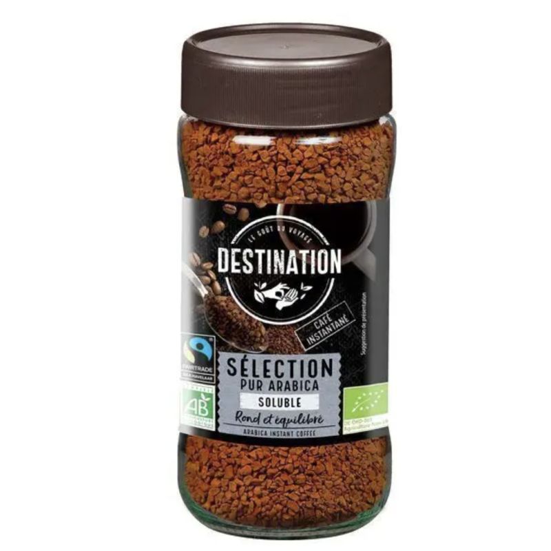 Cafe lyophilise selection pur arabica 100gr Destination  dans votre magasin bio en ligne Etiketbio.eu