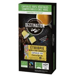 CAPSULE ETHIOPIE MOKA PUR ARABICA X10 Destination  dans votre magasin bio en ligne Etiketbio.eu
