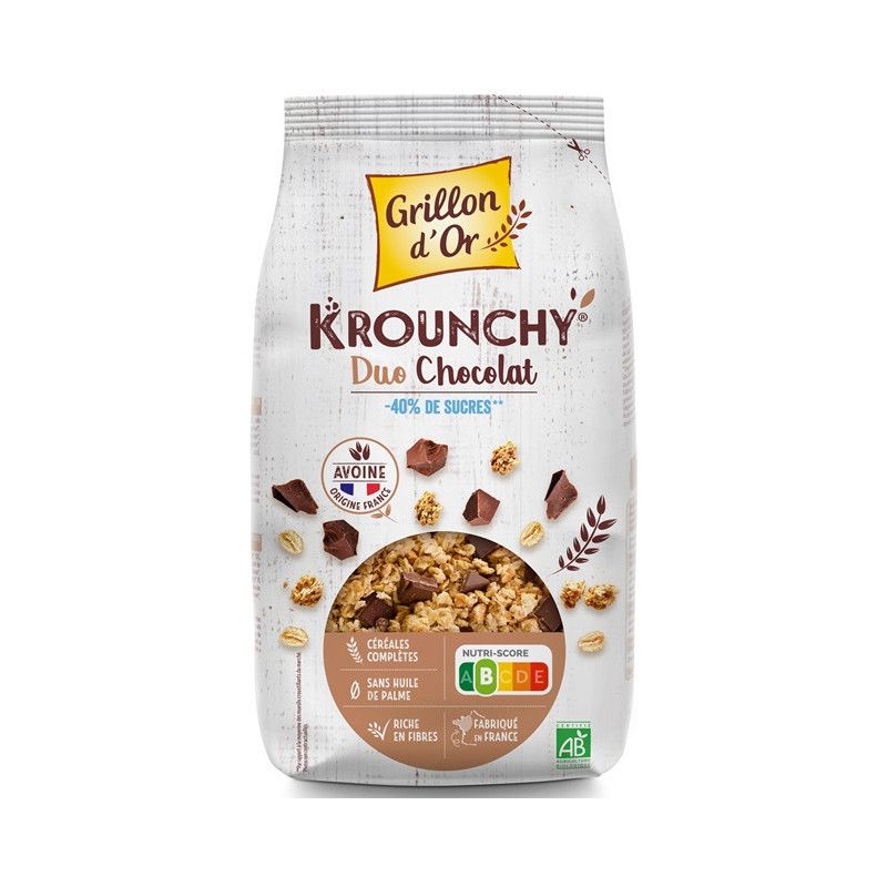 Krounchy duo chocolat 450gr Grillon d'Or dans votre magasin bio en ligne Etiketbio.eu Krounchy duo chocolat 450gr Grillon d'Or dans votre magasin bio en ligne Etiketbio.eu