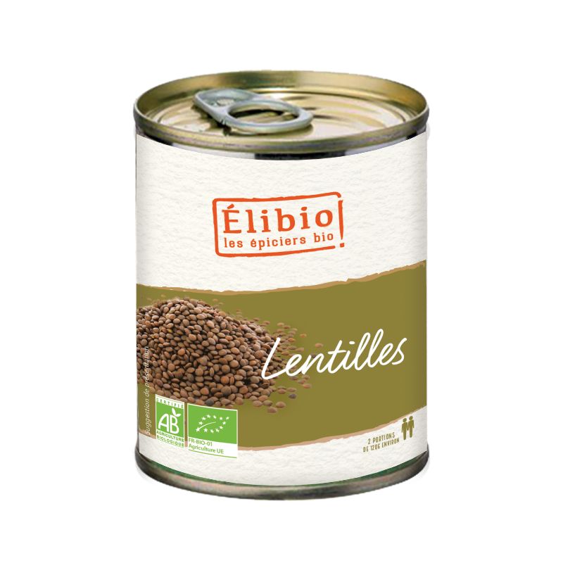 LENTILLES 240GR POIDS NET ELIBIO  dans votre magasin bio en ligne Etiketbio.eu