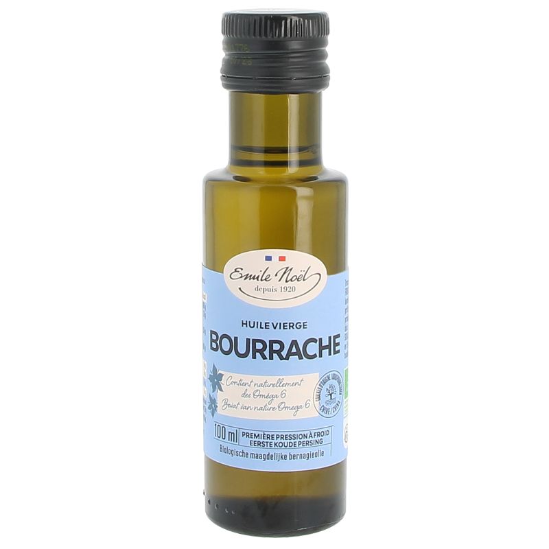 Huile vierge bourrache bio 100ml Emile Noël  dans votre magasin bio en ligne Etiketbio.eu Huile vierge bourrache bio 100ml Emile Noël  dans votre magasin bio en ligne Etiketbio.eu