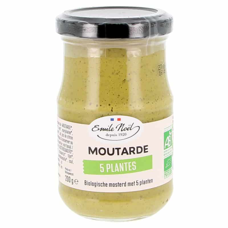 MOUTARDE AUX 5 PLANTES (200G) EMILE NOEL Emile Noël  dans votre magasin bio en ligne Etiketbio.eu