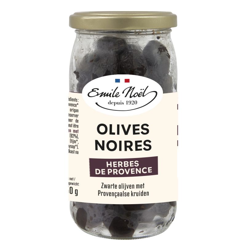 OLIVES NOIRES HERBES PROVENCE 250G | EMILE NOEL | Acheter sur Etike...