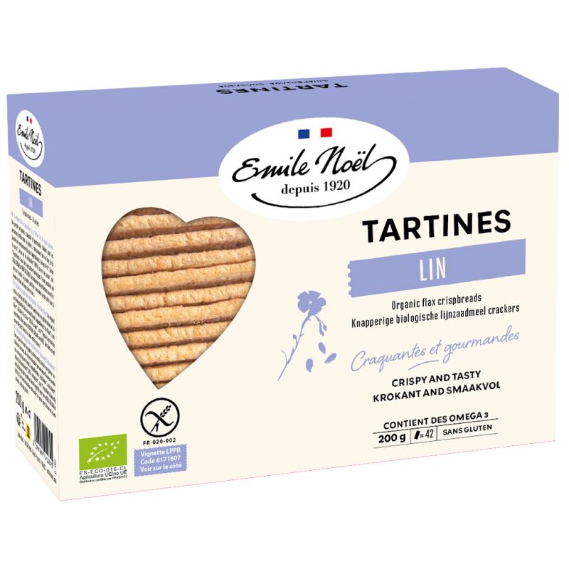 TARTINES SANS GLUTEN LIN 2X100G | EMILE NOEL | Acheter sur EtiketBi...