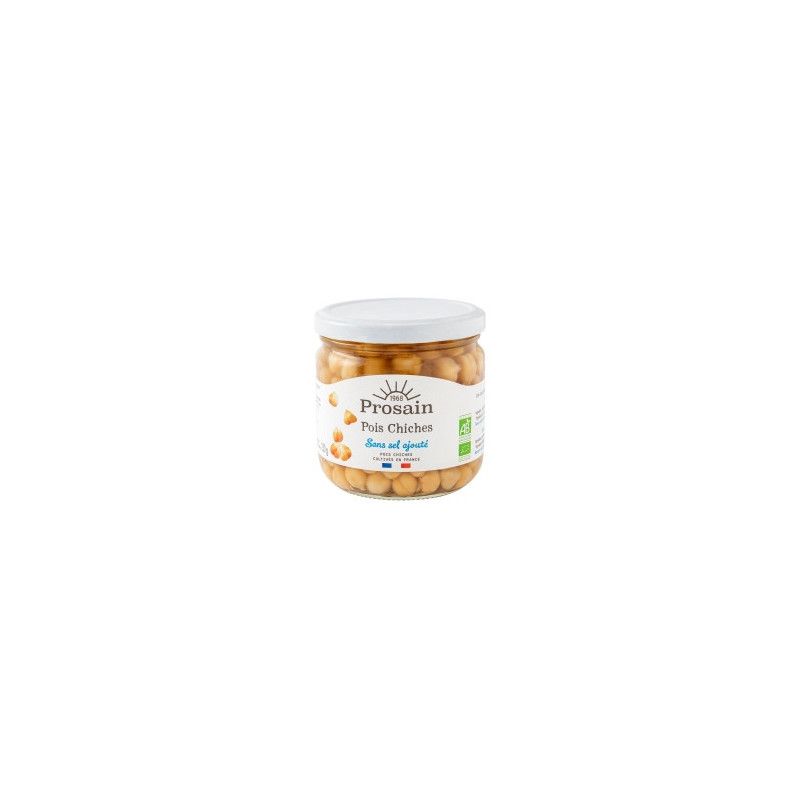 Pois chiches sans sel 230g Prosain dans votre magasin bio en ligne Etiketbio.eu Pois chiches sans sel 230g Prosain dans votre magasin bio en ligne Etiketbio.eu