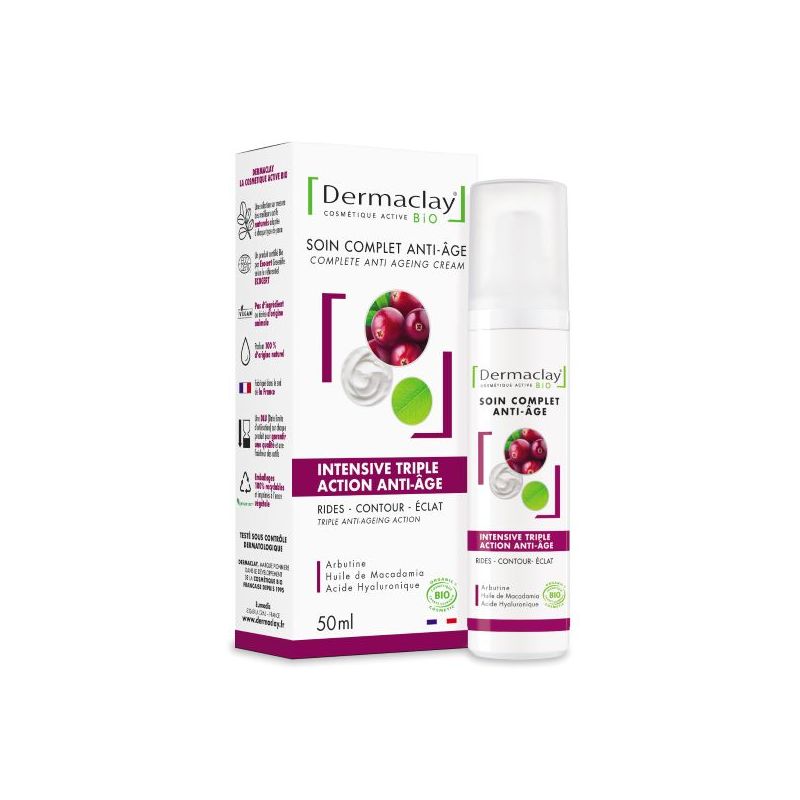Creme intensive triple action 50ml Dermaclay  dans votre magasin bio en ligne Etiketbio.eu