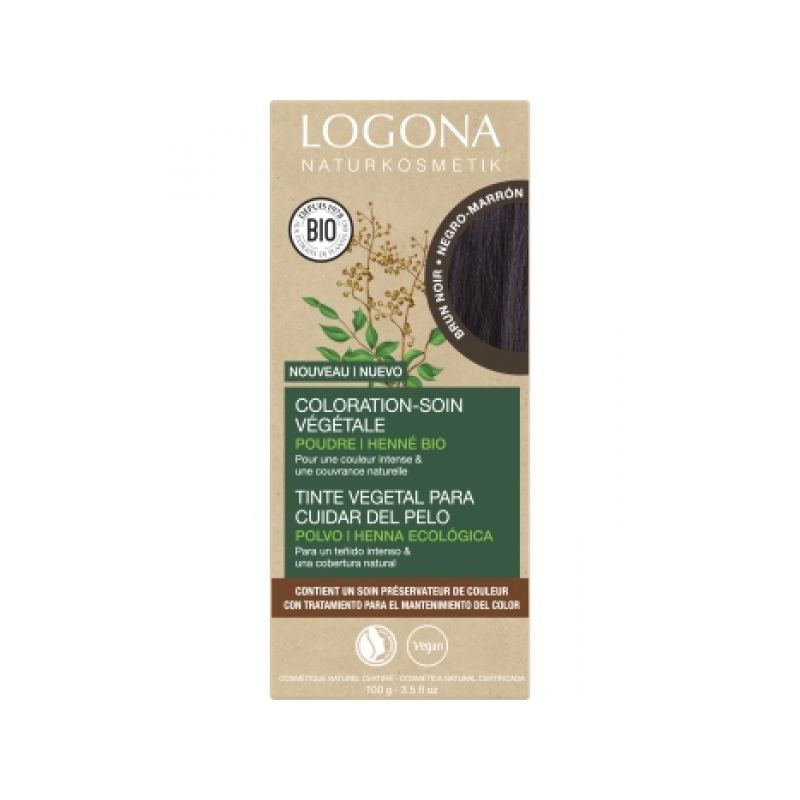 Coloration vegetale brun noir 100gr Logona  dans votre magasin bio en ligne Etiketbio.eu