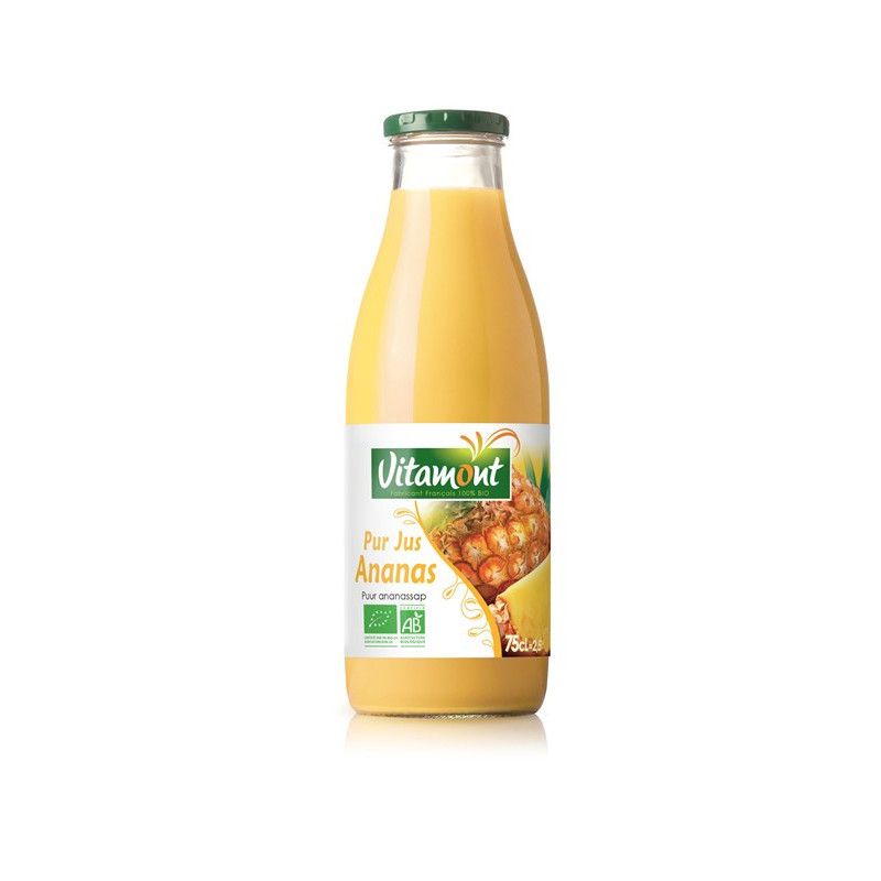 Pur jus d'ananas 75cl Vitamont  dans votre magasin bio en ligne Etiketbio.eu