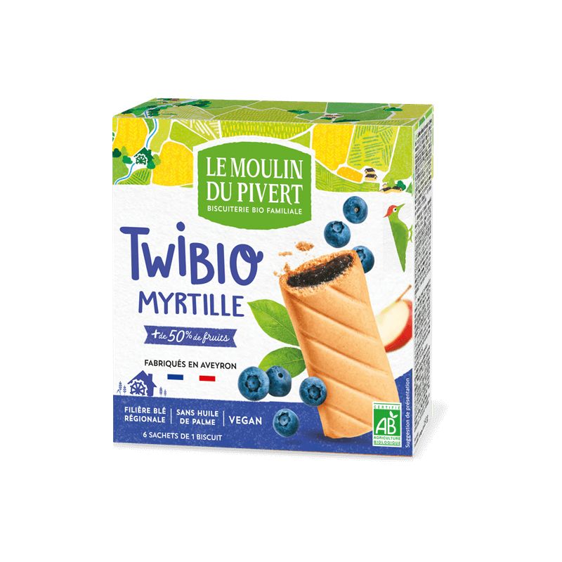 Twibio fourre myrtille 150g Moulin du Pivert  dans votre magasin bio en ligne Etiketbio.eu