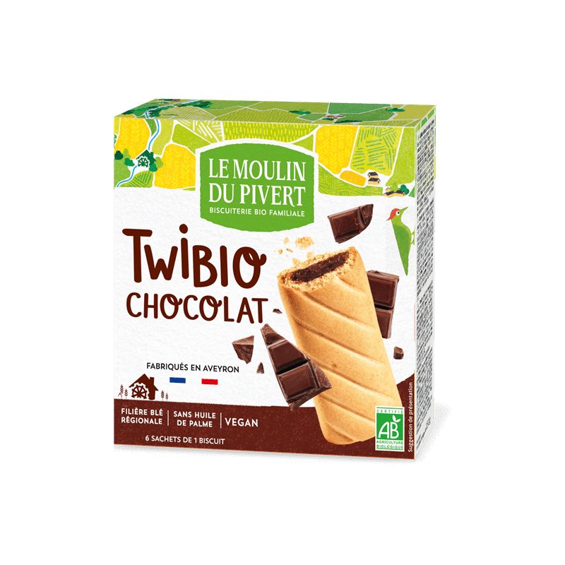 Twibio fourre chocolat 150g Moulin du Pivert  dans votre magasin bio en ligne Etiketbio.eu