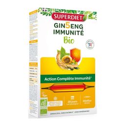 GINSENG IMMUNITE x20 AMPOULES SUPER DIET  dans votre magasin bio en ligne Etiketbio.eu