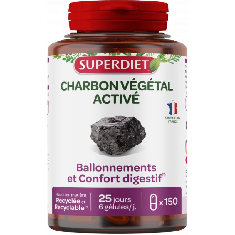 Charbon vegetal 150 gel Super Diet dans votre magasin bio en ligne Etiketbio.eu Charbon vegetal 150 gel Super Diet dans votre magasin bio en ligne Etiketbio.eu