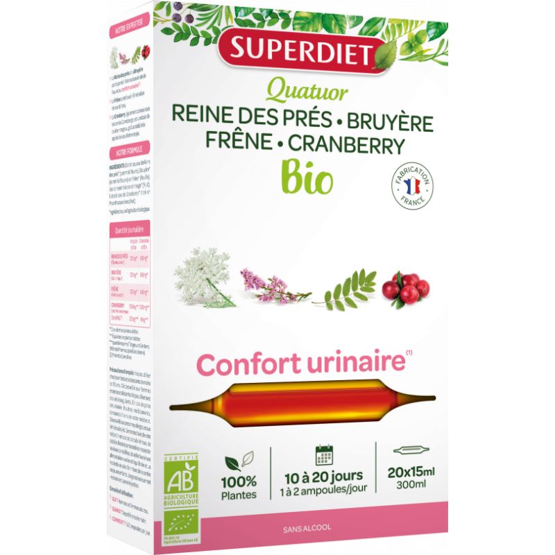 Quatuor confort urinaire Super Diet  dans votre magasin bio en ligne Etiketbio.eu