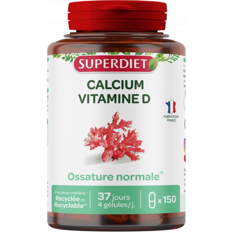 CALCIUM + VITAMINE D 150GELS SUPER DIET  dans votre magasin bio en ligne Etiketbio.eu