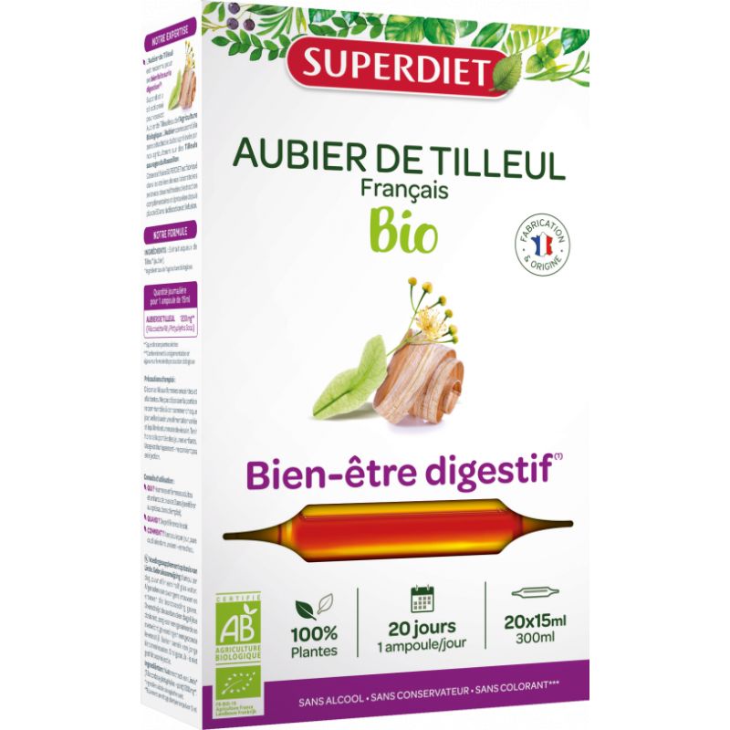 AUBIER DE TILLEUL BIO 20 AMPOULES | SUPER DIET | Acheter sur Etiket...