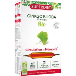 GINKGO BILOBA BIO 20 AMPOULES | SUPER DIET | Acheter sur EtiketBio.eu
