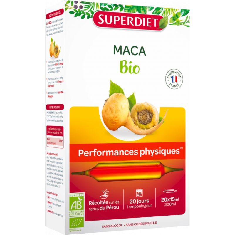 MACA 20 AMPOULES | SUPER DIET | Acheter sur EtiketBio.eu