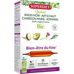 Quatuor chardon marie digestion bio 20 ampoules Super Diet  dans votre magasin bio en ligne Etiketbio.eu