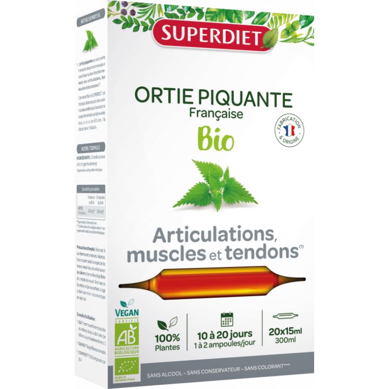 Ortie piquante 20 ampoules Super Diet  dans votre magasin bio en ligne Etiketbio.eu