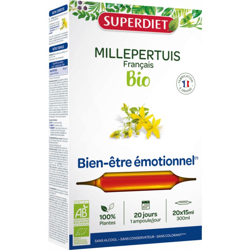 MILLEPERTUIS BIO 20 AMPOULES | SUPER DIET | Acheter sur EtiketBio.eu