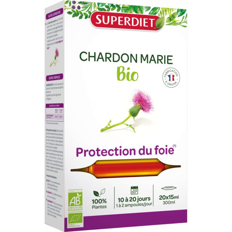 CHARDON MARIE BIO 20 AMPOULES | SUPER DIET | Acheter sur EtiketBio.eu