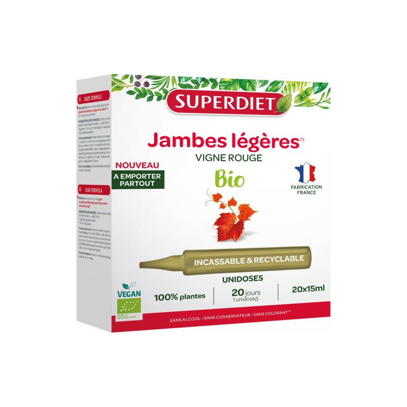 Vigne rouge unidoses x20 Super Diet  dans votre magasin bio en ligne Etiketbio.eu