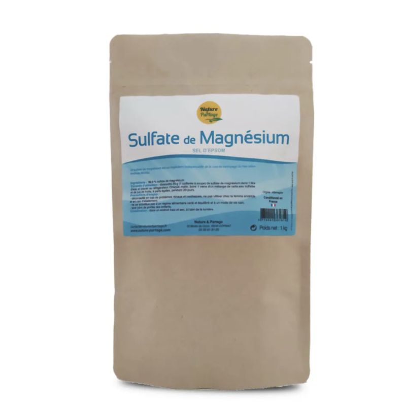 Sulfate de magnesium 1kg Nature & Partage dans votre magasin bio en ligne Etiketbio.eu Sulfate de magnesium 1kg Nature & Partage dans votre magasin bio en ligne Etiketbio.eu