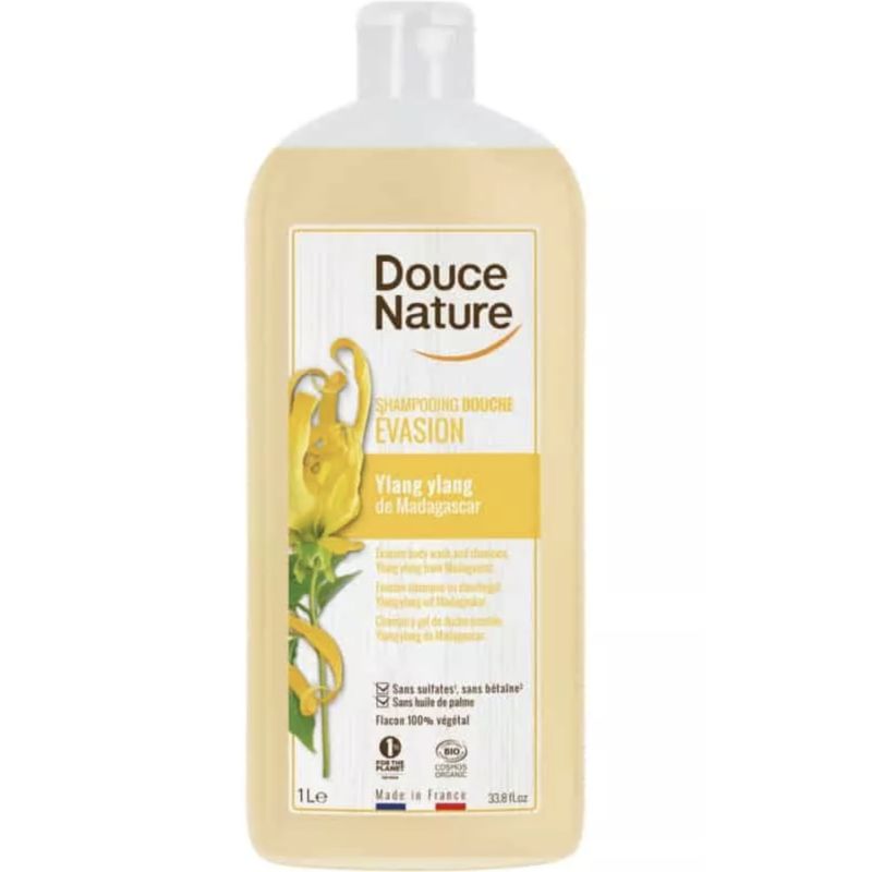 Shampooing douche evasion ylang ylang 1l Douce Nature dans votre magasin bio en ligne Etiketbio.eu Shampooing douche evasion ylang ylang 1l Douce Nature dans votre magasin bio en ligne Etiketbio.eu
