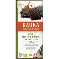 Chocolat noir 66% eclats de noisettes 100g Kaoka dans votre magasin bio en ligne Etiketbio.eu