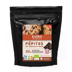 PEPITES DE CHOCOLAT NOIR 60% 100G | KAOKA | Acheter sur EtiketBio.eu