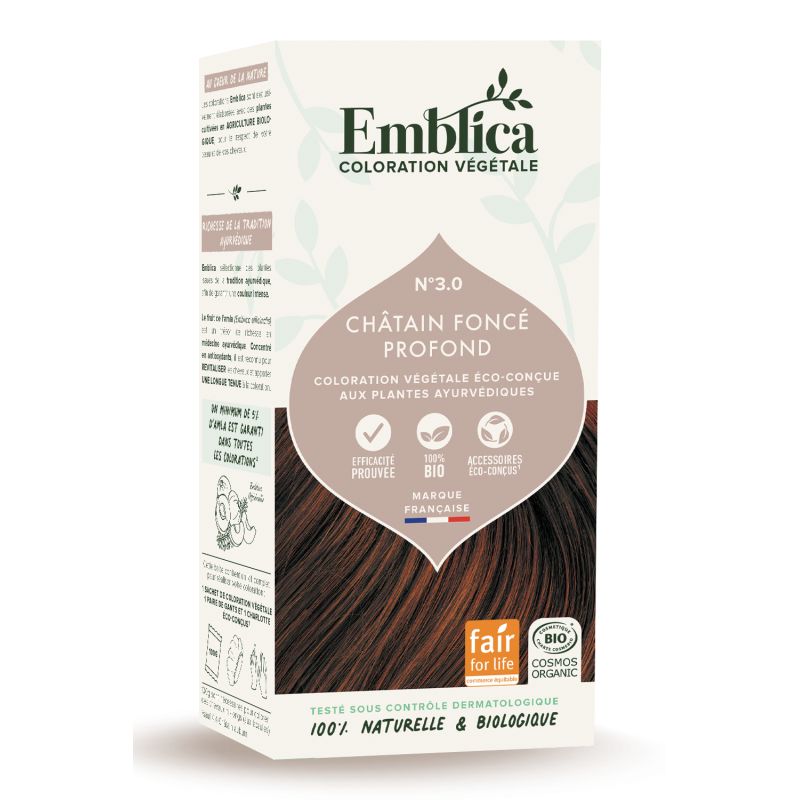 Coloration vegetale 3.0 chatain fonce profond 100gr Emblica dans votre magasin bio en ligne Etiketbio.eu Coloration vegetale 3.0 chatain fonce profond 100gr Emblica dans votre magasin bio en ligne Etiketbio.eu