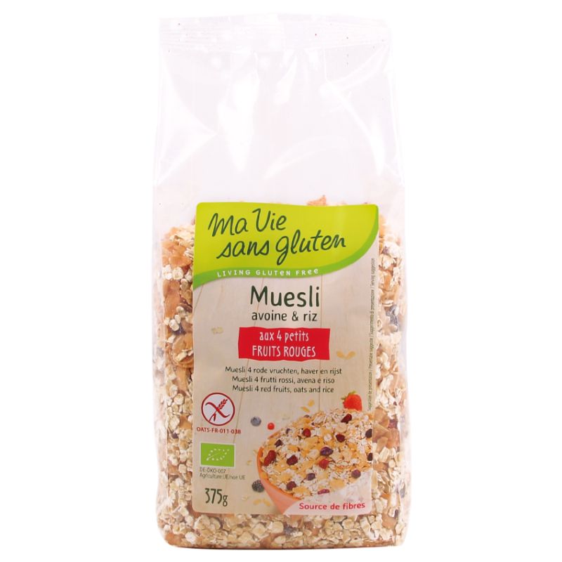 Muesli 4 fruits rouges 375g Ma Vie Sans Gluten dans votre magasin bio en ligne Etiketbio.eu Muesli 4 fruits rouges 375g Ma Vie Sans Gluten dans votre magasin bio en ligne Etiketbio.eu
